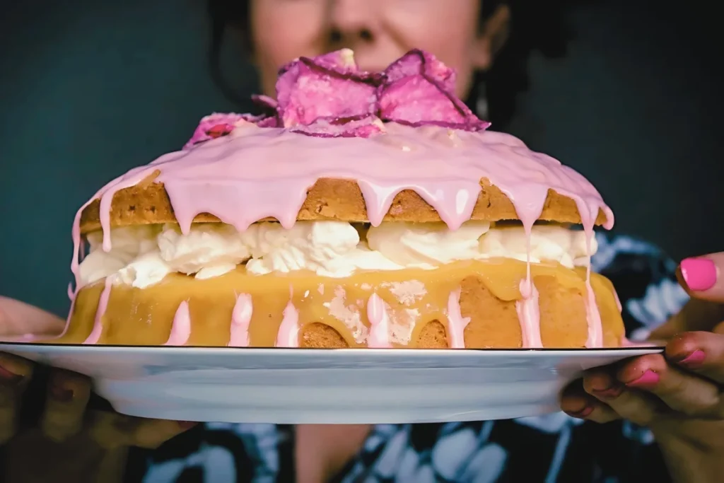 Vegan Pineapple and Rose Sponge Cake That May Well Win You a Bake-off Blog Cake 1024x683